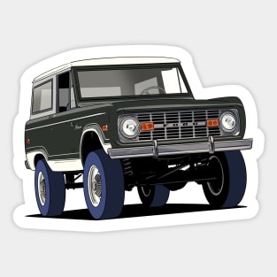 70's Ford Bronco in black Sticker